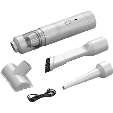 Handstaubsauger Akku, 20000Pa Handstaubsauger Kabellos mit USB-C Schnellladung, 2 in 1 Auto Staubsauger Stark Multifunktion Luftgebläsepumpe, Mini Staubsauger für Auto Outdoor Weiß (1/5)