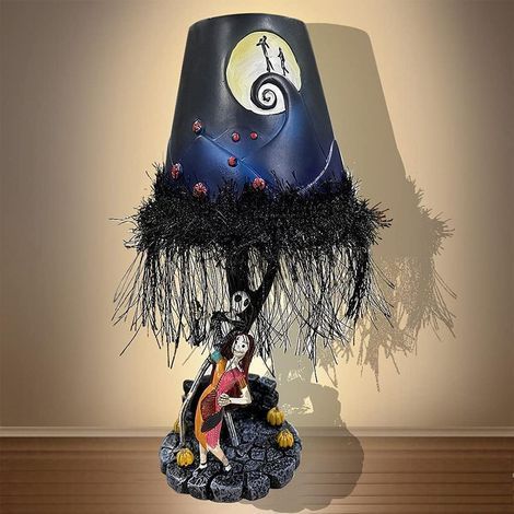 Halloween-Tischlampe, Schreibtischdekoration, beleuchtete LED-Mondlicht-Tischlampe, Figur, Quaste, Harzmodell, Spielzeug (1/5)