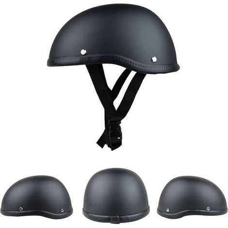 Retro helmet for motorcycles and electric scooters – matte black, ABS shell + high-density foam, size 57–62 cm (1/5)