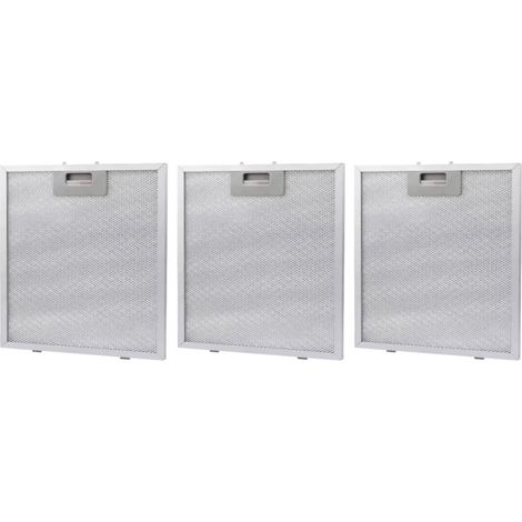Trade-Shop Metall-Fettfilter kompatibel mit Elica 93952919 GRI0009219A KIT0010805, Brandt AS0006526, Fagor KE0001781 / Zubehör für Dunstabzugshaube - 3 Stück (1/2)