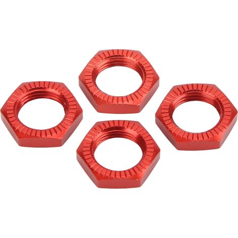 Écrou de roue hexagonal en alliage d'aluminium 17 mm pour voiture RC 1/8, accessoire amélioré rouge (1/5)