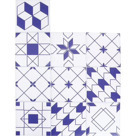 10 autocollants muraux auto-adhésifs géométriques 15x15cm, déco carrelage imperméable DIY, stickers muraux waterproof