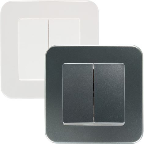 Interruptor Doble Classic  Plateado