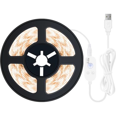 RHG Bande lumineuse LED , ruban à detecteur de mouvement (3000K (blanc chaud) 5 mètres)
