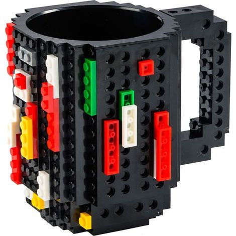 Build on Brick Mug Tasse à café en Briques - Tasse en Briques de Construction Tasse à café 350ml (Noir) (1/4)