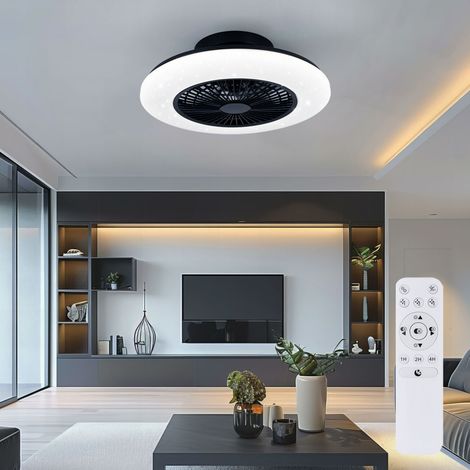 Deckenventilator Wohnzimmerleuchte Deckenlampe Schlafzimmerleuchte Sterneneffekt, Fernbedienung Dimmbar CCT Nachtlicht Timer, LED 30 Watt LED 3500lm 2700-6500K, D 50 cm