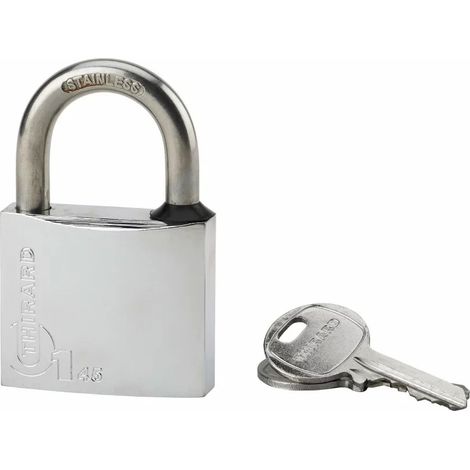 THIRARD - Cadenas à clé Type 1, laiton, extérieur, anse inox, 45mm, 2 clés - THIRARD