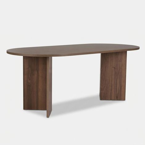Asir Group Llc – Table de salle à manger en mélamine 200x90 cm – Plateau allongé aux angles arrondis – Design moderne et épuré – Supports centraux en panneau (1/5)