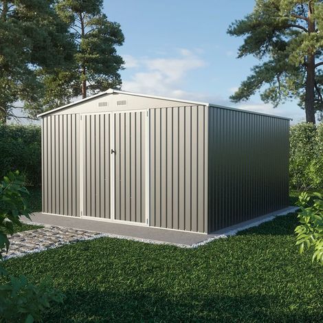 Casetta da giardino in acciaio zincato grigio 3 62x3 62xh2 17m 157kg 13 1 metri quadri