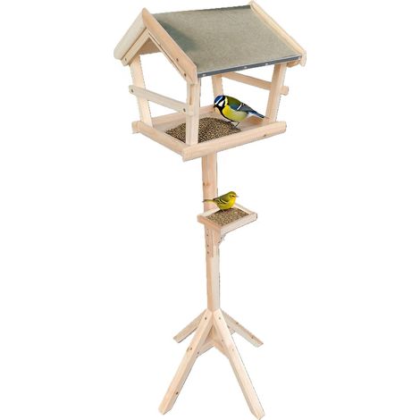 Fir Wood Bird Feeder with Stand - Weatherproof (1/5)