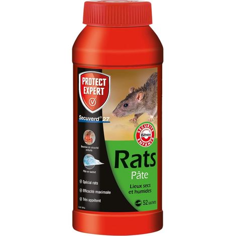 Pâtes pour Rats & Campagnols 52 sachets Hyper Appétent Lieux Secs et Humides RACPAT520 (1/5)
