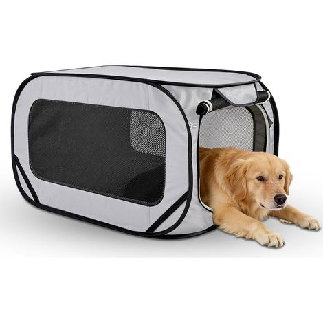 Tragbares Welpen- und Haustier-Laufgitter für Hunde, Katzen und Kaninchen (Modell 2 - grau) (1/5)