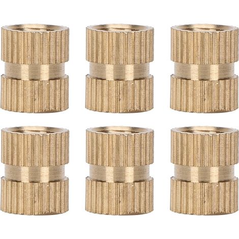 Tuercas moleteadas con inserto de latón, fijación empotrada, M6x10x8 (100 unidades)