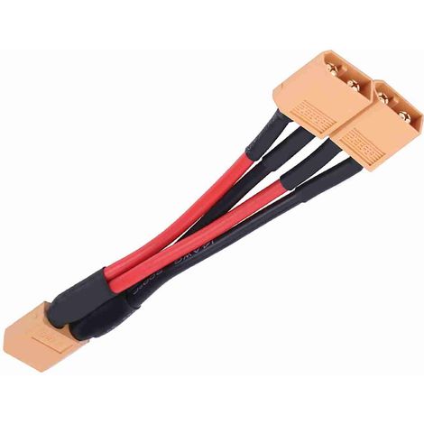 Adattatore per connettore parallelo batteria XT60, cavo 14 AWG per batterie Lipo RC, da 1 femmina a 2 maschi. (1/5)