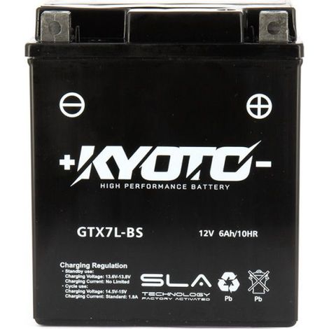 Batterie KYOTO Gtx7l-bs SLA AGM - Sans Entretien - Prête à l'Emploi - Equivalente YTX7 (1/2)