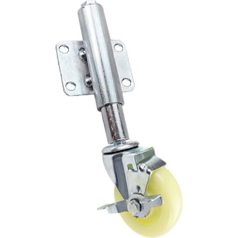 Lenkrollen mit 5 Zoll Durchmesser aus federbelastetem Nylon, Stoßdämpfung, Seitenbremse, maximale Traglast 220 lbs (ca. 100 kg).