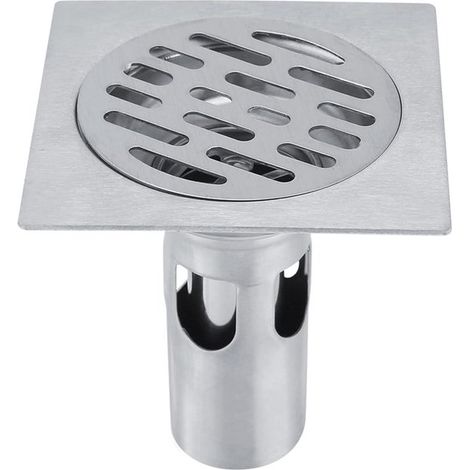Abflusssieb aus Edelstahl, quadratisch 10 x 10 cm – geeignet für Duschräume und Küchen – korrosionsbeständig – Abflussreiniger für Badezimmer.