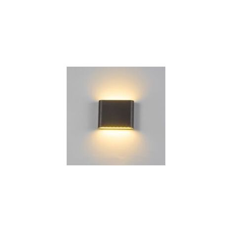 Schwarze, wasserdichte LED-Wandleuchte – geeignet für Schlafzimmer, Wohnzimmer, Treppenhäuser, Flure usw. – 1 Stück, 11,5 cm, warmweißes Licht – Crezuo