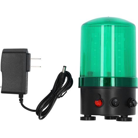 Blinkende LED-Warnleuchte mit starkem Magneten, Drehfunktion, USB-Ladeanschluss und akustischem Alarm – Grün (1/5)