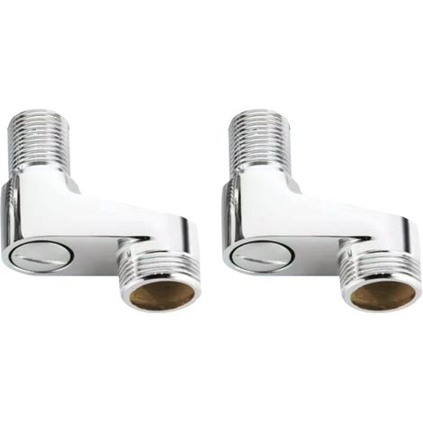 Set mit 2 Badewannenarmatur-Adaptern, 25 mm auf 20 mm, verchromtes Duscharmatur-Installationsset, Ersatzteil mit verstellbarem Schwenkarm (1/5)