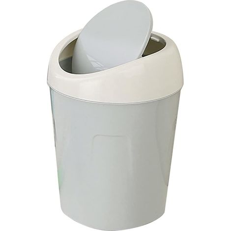 Poubelle de bureau seau de rangement créatif petite poubelle de bureau avec couvercle mini ménage salon table chevet flip-top poubelle 1713cm bleu clair 1 pièce (1/3)