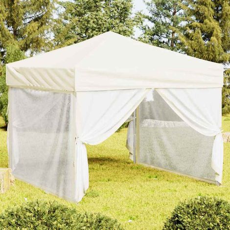 Tente de réception pliable avec parois Crème 3x3 m (1/5)