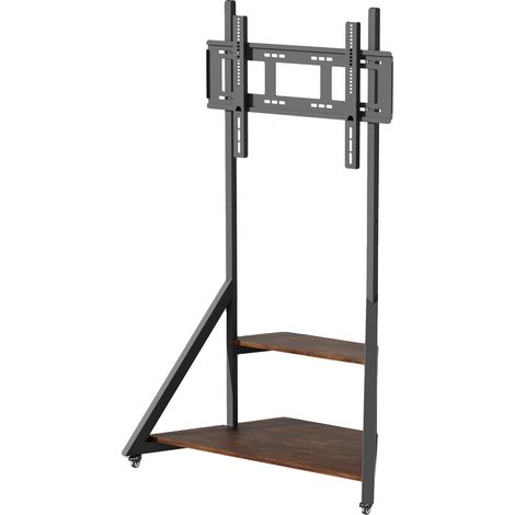 Soporte para TV, altura regulable, construcción robusta, color negro. (1/2)
