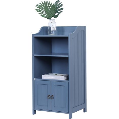 Mueble de baño con 3 estantes abiertos y 2 puertas