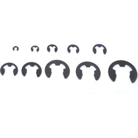 Pack of 160 Snap Ring E-Clips 65mn Spring Steel Black Circlips for Industrial Machines and Automotive (1/5)