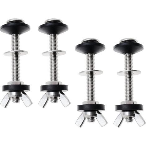 Boulons et rondelles de réservoir de toilette, 4 paquets, boulons de toilette, accessoires d'outils de lavage en acier inoxydable pour toilettes fendues (1/5)