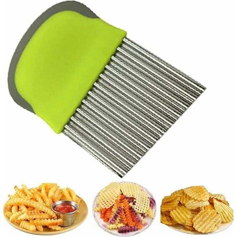 ZVD Couteau à copeaux inox coupe-légumes ondulé salade de fruits verts (1/4)