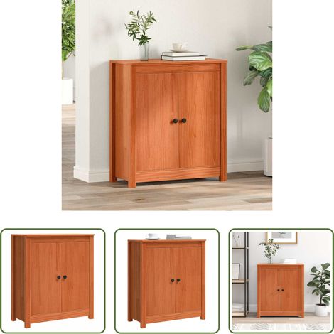 Holz Sideboard - Sideboard Wachsbraun 70 x 35 x 80 cm Massives Kiefernholz (1/5)