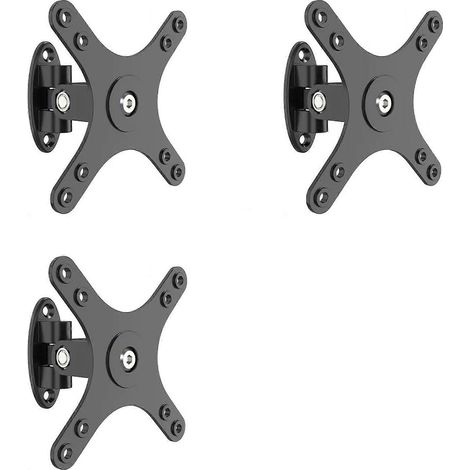 Support mural pour 3 écrans, bras de suspension, compatible VESA 100x100 mm et 75x75 mm, pour écrans de 10 à 32 pouces. (1/5)