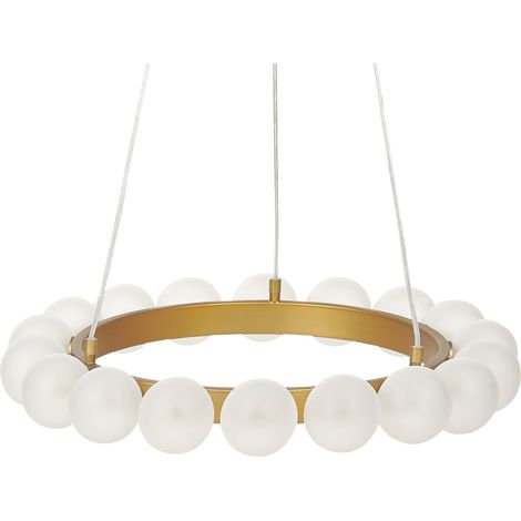 Lámpara de techo lámpara de techo redonda metal hierro pantalla vidrio sala estilo glamuroso moderno oro Georges