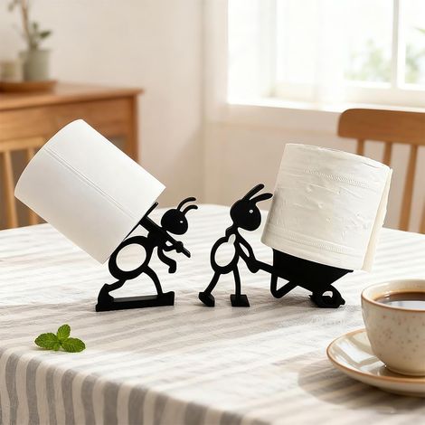 Ant porte - papier toilette, ensemble de 2 pièces, autonome, pour stocker du papier toilette pour la décoration de la maison, distributeur de serviettes hygiéniques pour salle de bain (1/5)