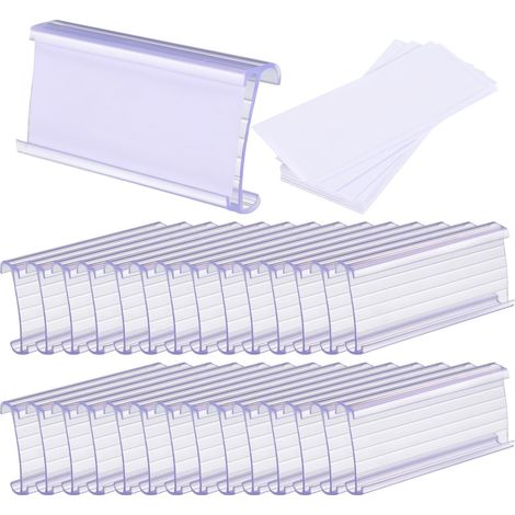 sets of PVC label holders for wire shelves compatible with (1/5)