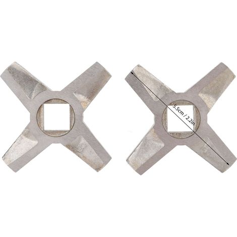 Ortviai Lame de Hachoir à Viande en Acier Inoxydable – Lot de 2, Universelle, 5,5 cm, Compatible avec Hachoirs à Couteau Plat (1/4)