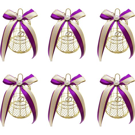 Caja de dulces para bodas de 6 piezas, caja de embalaje - Morado