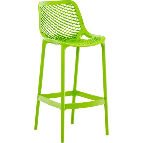 Tabouret de bar avec repose-pieds design moderne plastique vert intérieur ou extérieur 100001087