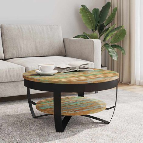 Table basse de salon, Table Café, Bois massif de récupération 65 x 32 cm OIB8745E (1/5)