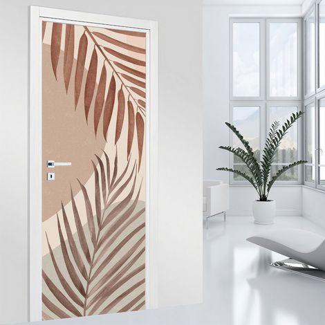 Stickers pour porte - Feuilles - 83 x 205 cm - Adhésif + Protection BRILLANTE (1/2)