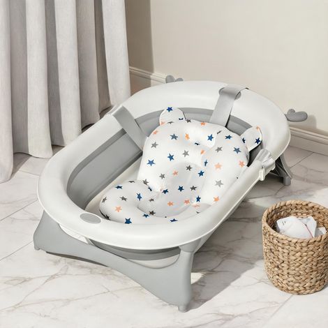 Baignoire bébé pliable ergonomique 81,5 x 50,5 cm dès la gris (1/5)
