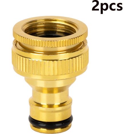 5 pièces : raccord rapide pour tuyau mélangeur, adaptateur 1/2" et 3/4", adaptateur pour tuyau d'arrosage, outil de raccordement pour robinet. (1/5)