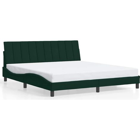 Maison Exclusive - Giroletto senza Materasso Hanko Verde Scuro 180x200 cm in Velluto