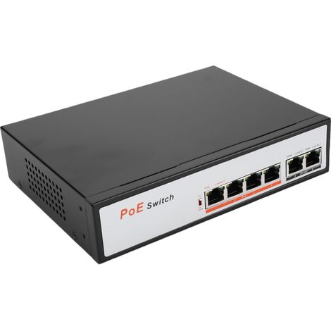 Switch PoE 100 Mb/s intégré, 6 ports 10/100 Mb/s pour caméra IP IEEE 802.3af (1/5)