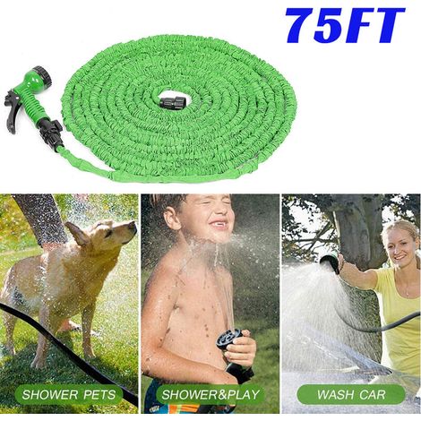 Tuyau D'arrosage, 22.5m 75FT Tuyau Extensible Tuyau D'arrosage Rétractable Tuyau D'arrosage Extensible à 7 Fonctions Elastique pour Jardin Lavage Voiture