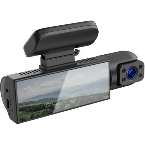 Caméra embarquée pour voiture – Enregistreur vidéo embarqué à 2 canaux, caméra grand angle 170° avec détection de mouvement et vision nocturne (1/5)