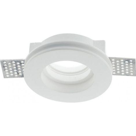 Portafaretto da incasso in gesso a scomparsa tondo Ø 100 mm supporto per faretti gu10 e mr16 (1/5)