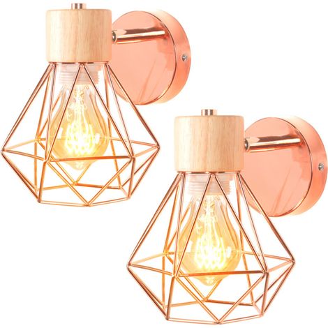 2PCS Applique Murale Rétro 15CM Lampe Murale Moderne Applique Murale D'Intérieur En Métal, Angle Réglable, Or Rose, Pour Chambre À Coucher, Bureau (1/5)
