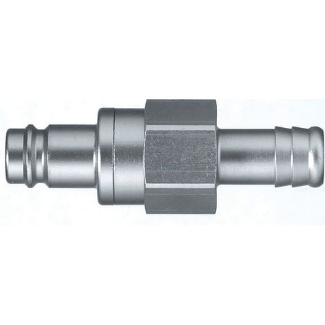 Raccord rapide pneumatique Legris, Tuyau cannelé vers Femelle, Mâle 1/8pouces Européen, Profil rectus en Laiton nickelé ( Prix pour 1 )